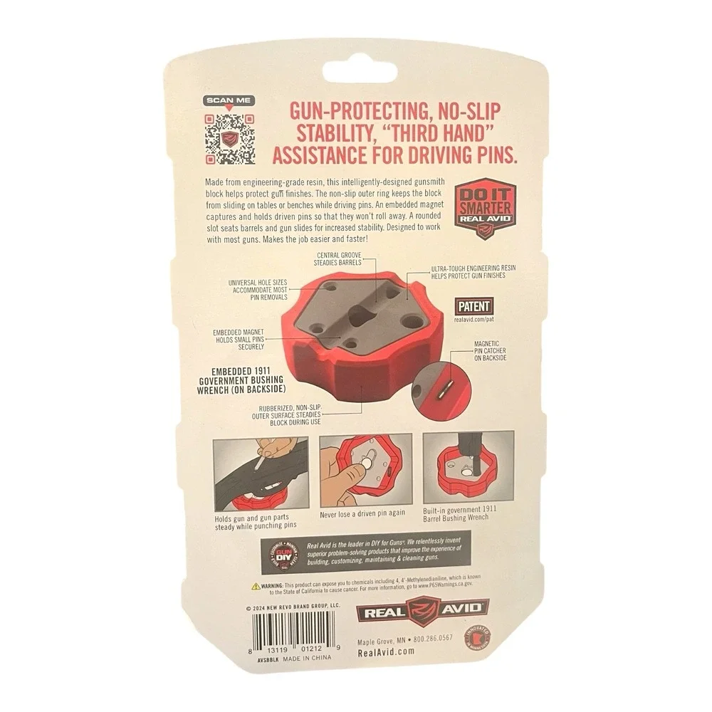 New Sealed Real Avid Smart Bench Block Protect Gun No-Slip Drive Pins AVSBBLK